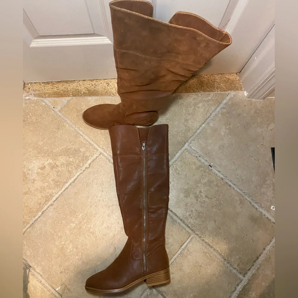 New‎ MIA Women’s Caryson Brown Over The Knee Boots Round Toe Regular Calf Width